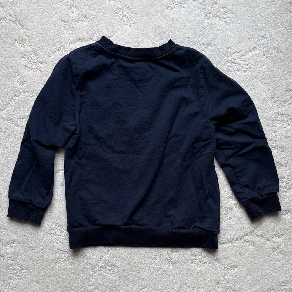 5T Fire Truck Christmas Graphic Sweatshirt - Navy Blue; Pre-Washed - Picture 4 of 4